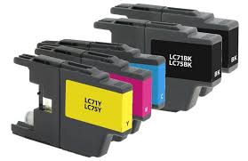 Premium Quality BK, C, M, Y Inkjet Cartridges compatible with Brother LC-75BK (LC-75M)