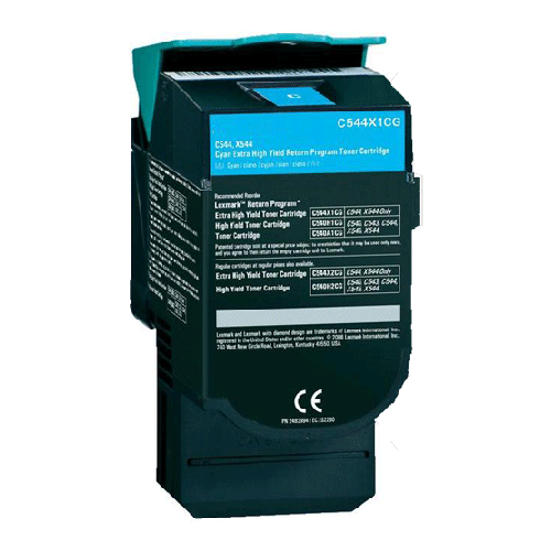 Premium Quality Cyan Toner Cartridge compatible with Lexmark C544X1CG