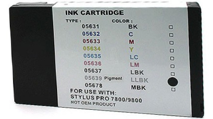 Premium Quality Light Black Pigment Inkjet Cartridge compatible with Epson T563900