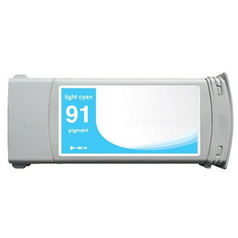 Premium Quality Light Cyan Inkjet Cartridge compatible with HP C9470A (HP 91)