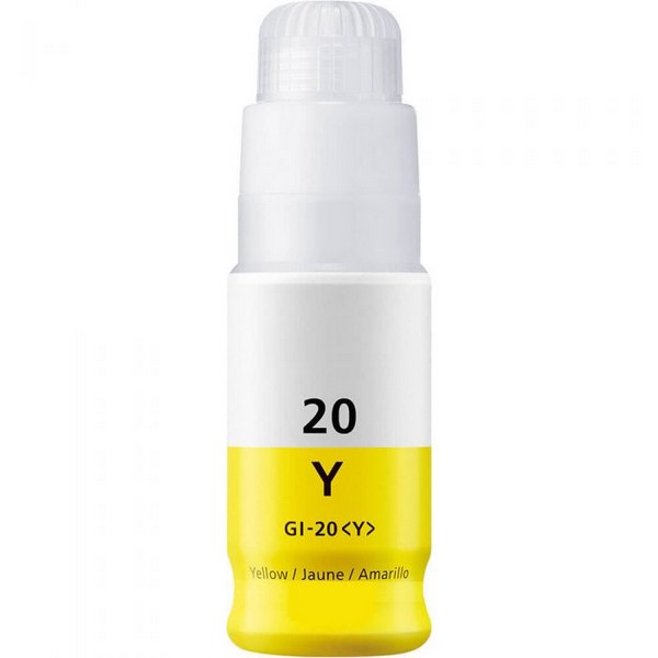 Compatible 3396C001 (GI-20Y) Yellow Dye Ink Bottle (7700 Yield)