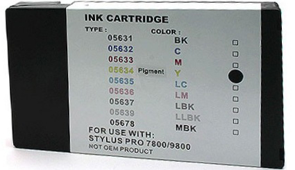 Premium Quality Yellow Pigment Inkjet Cartridge compatible with Epson T563400