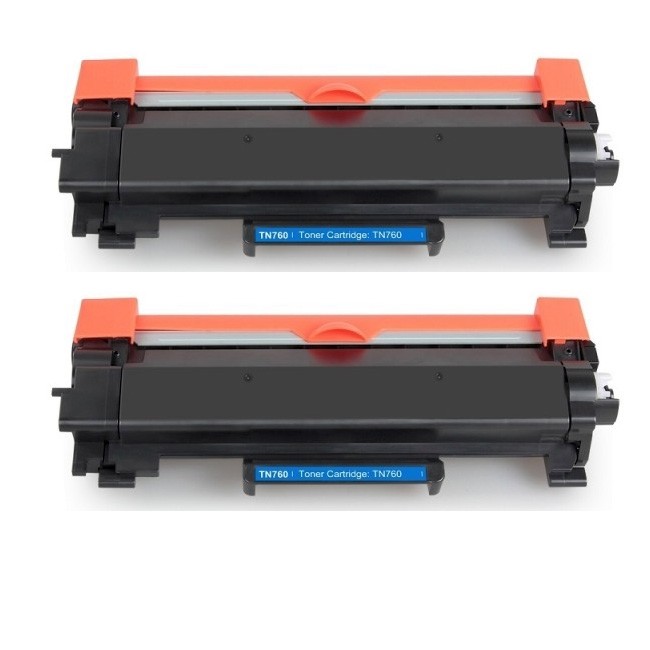 Premium Quality Black Toner Cartridge 2-pack compatible with Brother TN-760